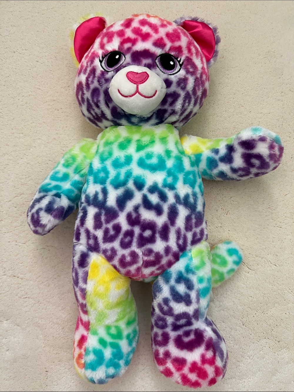 Build-A-Bear Rainbow Leopard Plush - Purple, Pink, Blue, Green, Yellow